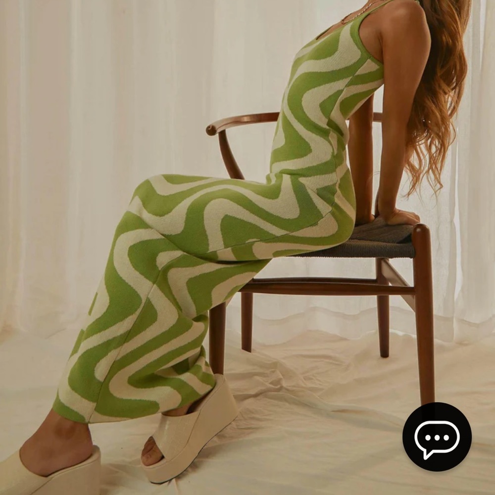 Peppermayo Cali Sweetheart Knit Maxi Dress - Lime size M